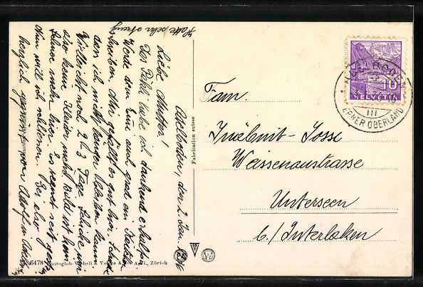 Cartoline postali: AK Adelboden, Hotel National, 1936 – Usato da Berlin venduto da bartko-reher 1