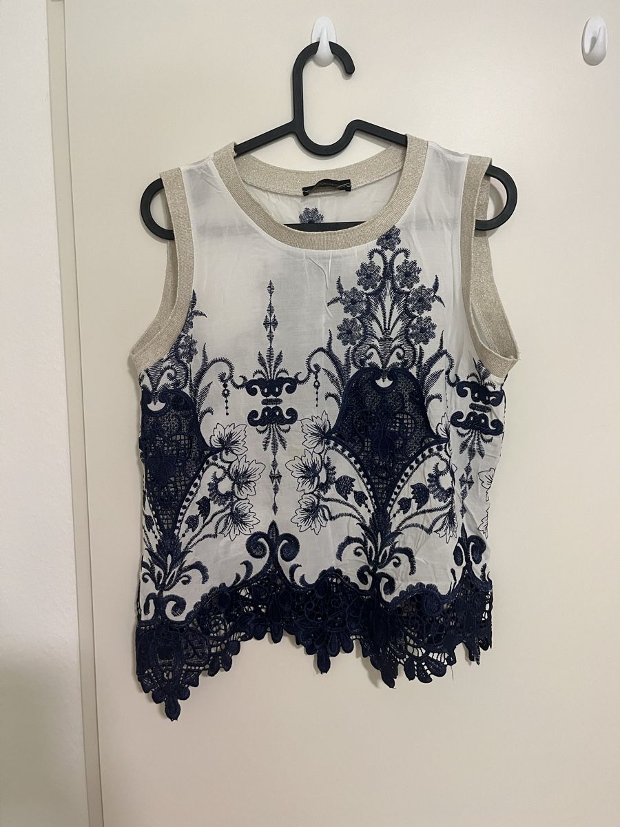 Camicette: lace blue/withe flower blouse – Usato da Füllinsdorf venduto da si.ja.35