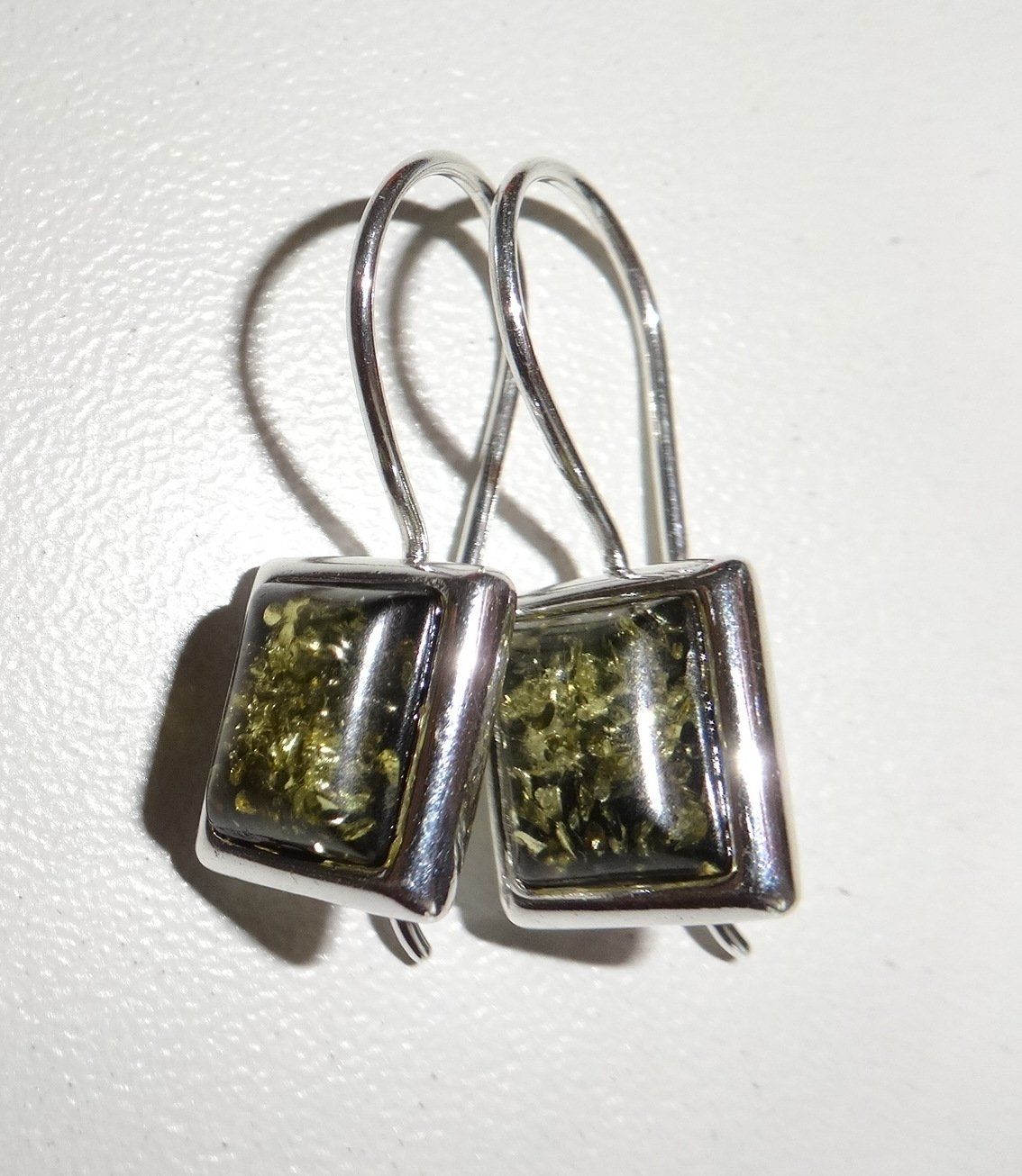 Orecchini pendenti & Orecchini a lobo: Bernstein Ohrringe 925 Silber - silver, green VP 55,- – Nuovo e nell'imballaggio originale da Visp venduto da steinschmuckwelt 2
