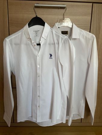 2 NEUWERTIGE WEISSE MARKEN HEMD GRÖSSE S/M U.S.POLO ASSN.