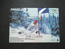Paraguay  Olympia Winter Calgary 1988 Block **  (E961)