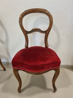 1 x Louis Philippe Stuhl antik mit Polsterung rot