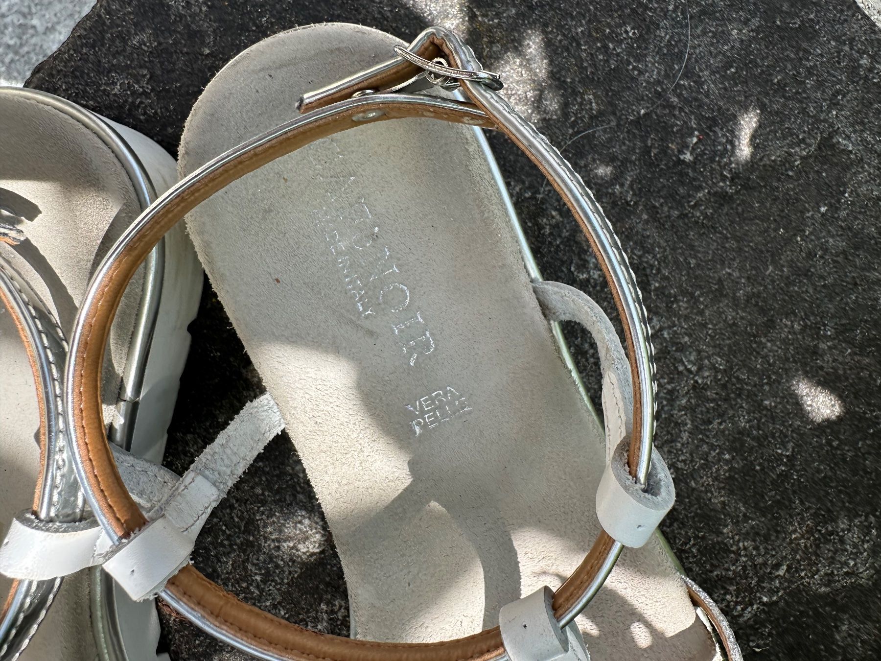 Damenschuhe: Cafénoir Sandalette Gr 38 in silber – Gebraucht aus Luzern von gwand 3