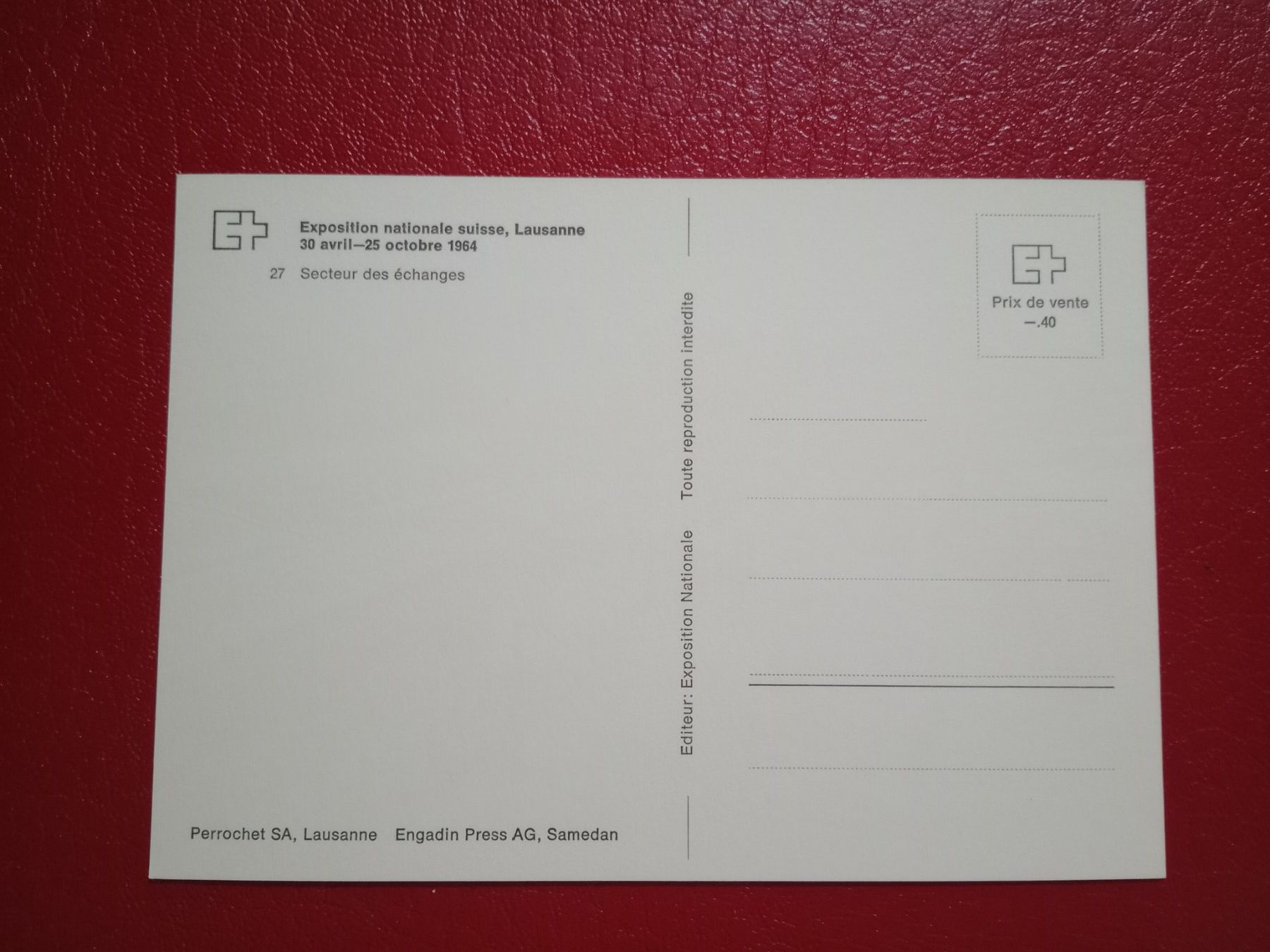Ansichtskarten: Expo Lausanne 1964 Secteur des Echanges – Gebraucht aus Küttigen von Melisch1000 1