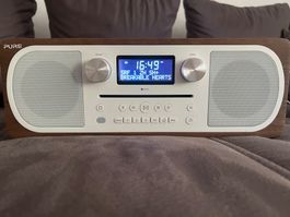 PURE DAB+ Radio Bluetooth Walnut Wood Good Condition
