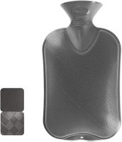 NEU - Fashy Wärmflasche Thermoplast 2 l, Halb-Lamelle, Grau