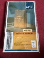 Casa Deco Leuchttüten Happy Birthday 12er-Set neu