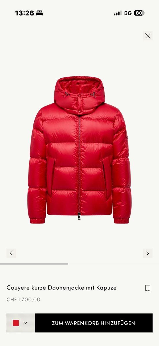 Moncler Vestes: Wunderschöne Moncler jacke rot – Neuf (Voir description) à Gettnau par sil_7ngb 1