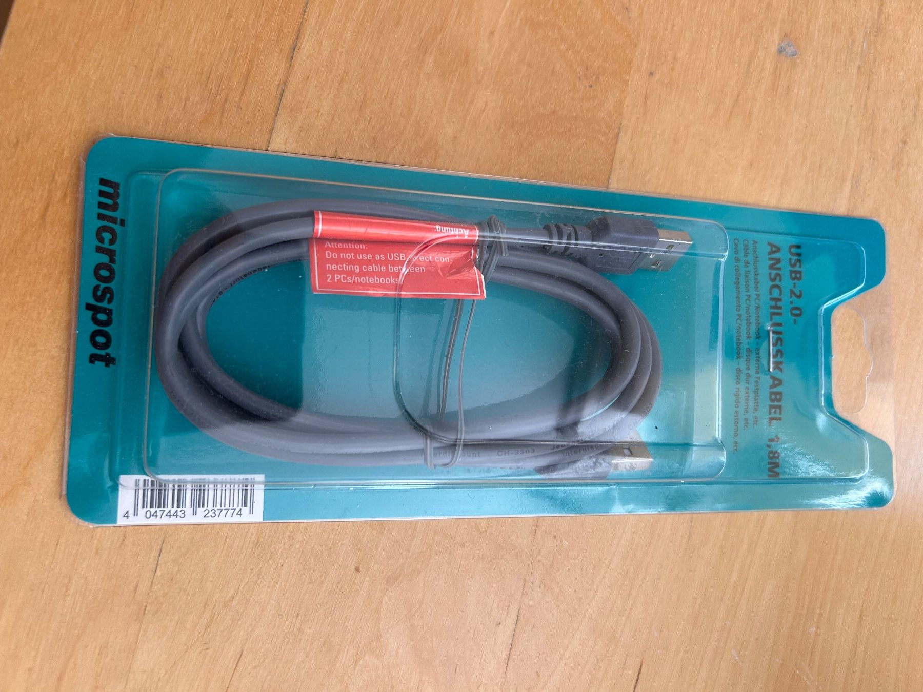 Microspot Cavi: Microspot USB-2.0 Anschlusskabel 1.8M neu – Nuovo e nell'imballaggio originale da Gais venduto da Jelisandie