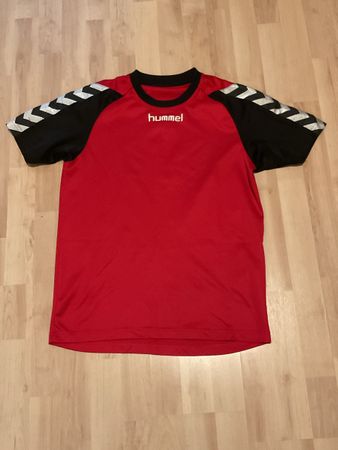 Sportshirt Hummel rot schwarz kurzarm guter Zustand Grösse S