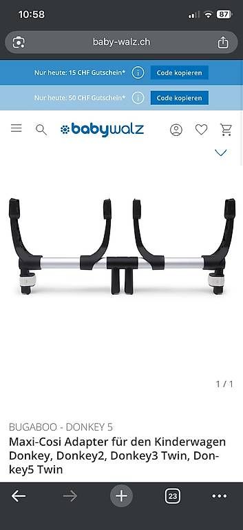 Carrozzine: Bugaboo Donkey Adapter für Maxi-Cosi – Usato da Erlinsbach SO venduto da paula.s 1