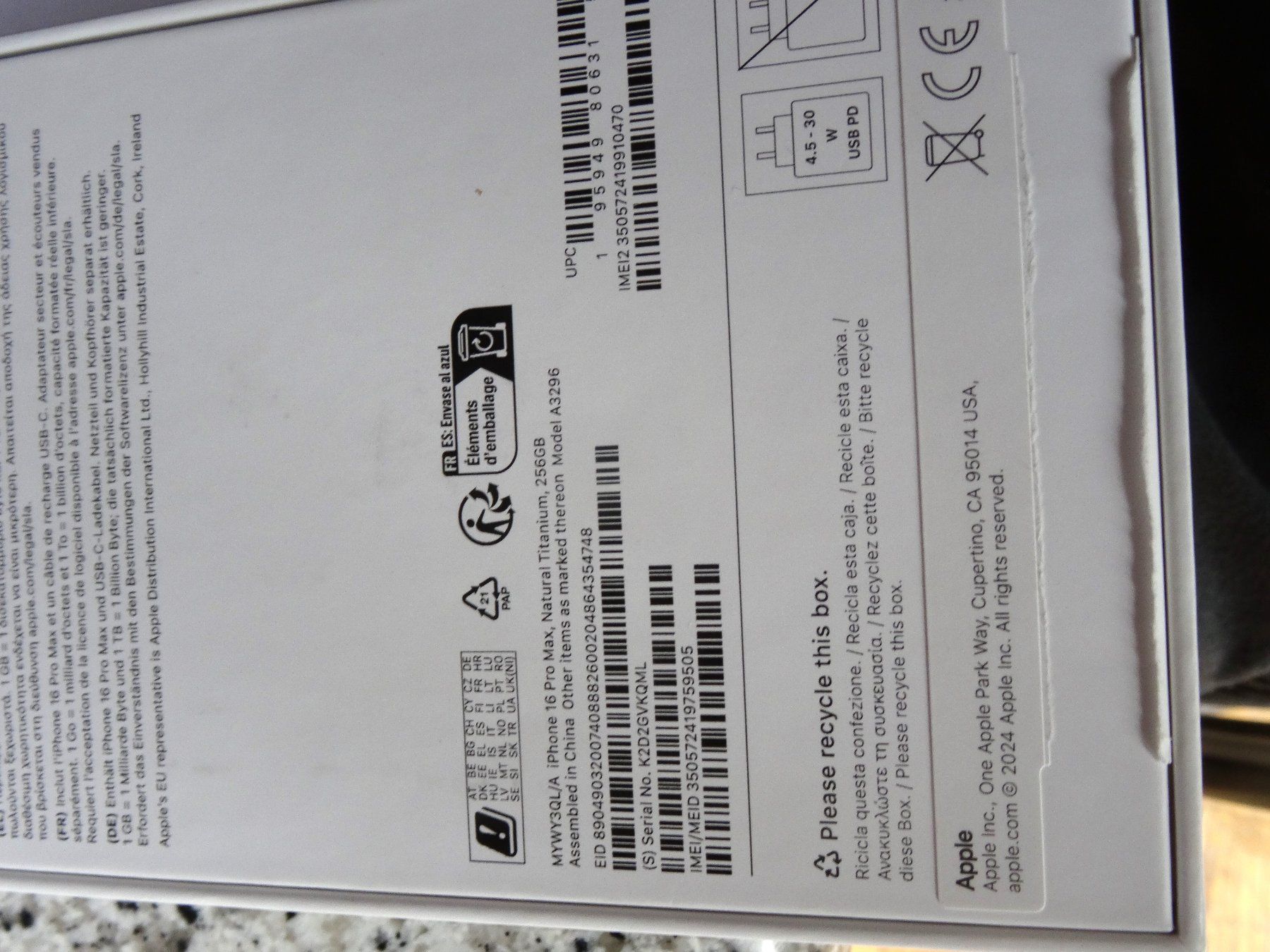 Apple Telefoni cellulari / Smartphones: IPHONE 16 Pro Max Titanium – Nuovo (secondo la descrizione) da Buttisholz venduto da buttiholli 9