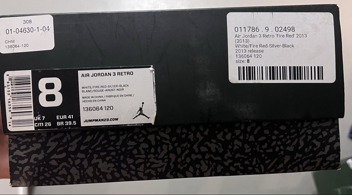 Jordan Scarpe da uomo: Jordan 3 Retro firered (2013) Gr.41 – Nuovo e nell'imballaggio originale da Emmenbrücke venduto da ThomiE01 6