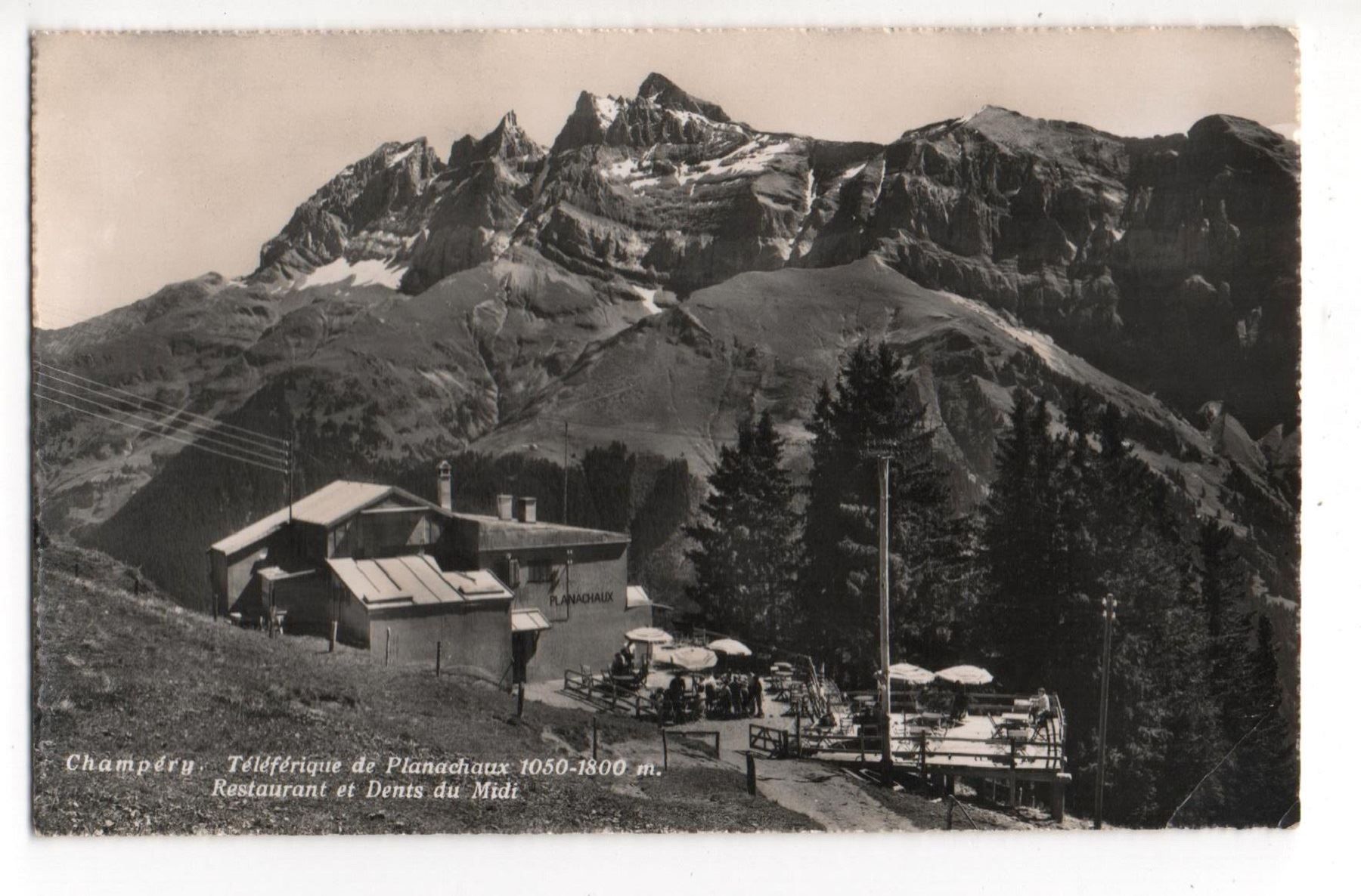 Ansichtskarten: CHAMPÉRY Rest. Téléférique de Planachaux – Gebraucht aus Jona von philajona