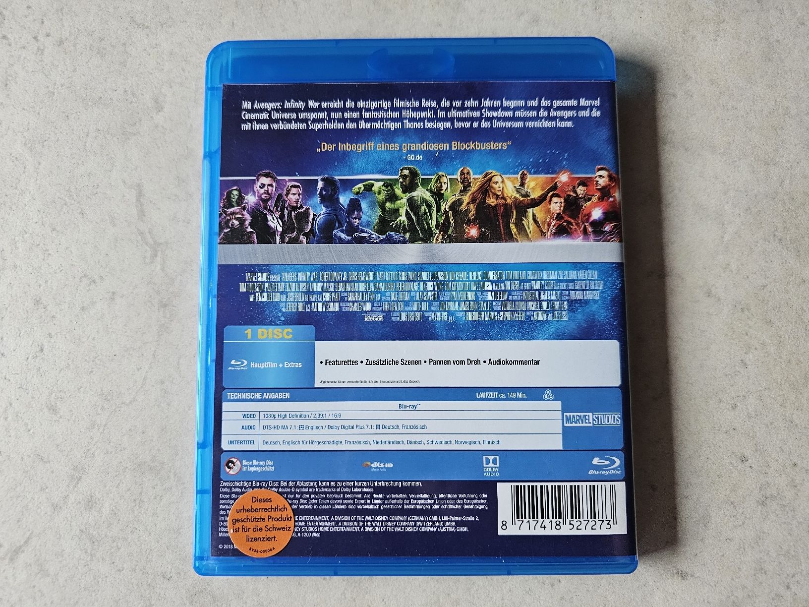 Tutti i DVDs: Avengers  -  Infinitiv War  /  Bluray – Usato da Schneisingen venduto da backstore24 1