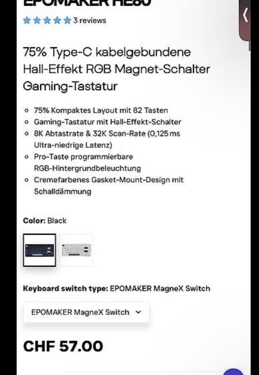 Tastiere: Gaming Tastatur Epomaker 80he – Usato da Oberrohrdorf venduto da tech.inventory 1