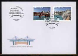 2018, FDC, Sondermarken Europa – Brücken (Nr. 1680–1681)
