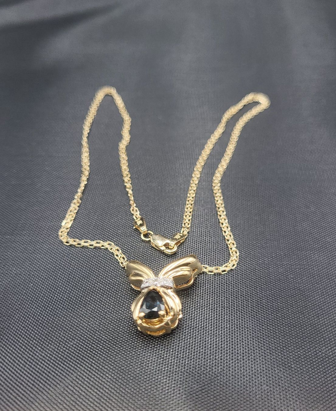 Catenine: Gold 585 Collier Mit Diamanten und Saphir – Usato da Wald ZH venduto da Dasilver 1