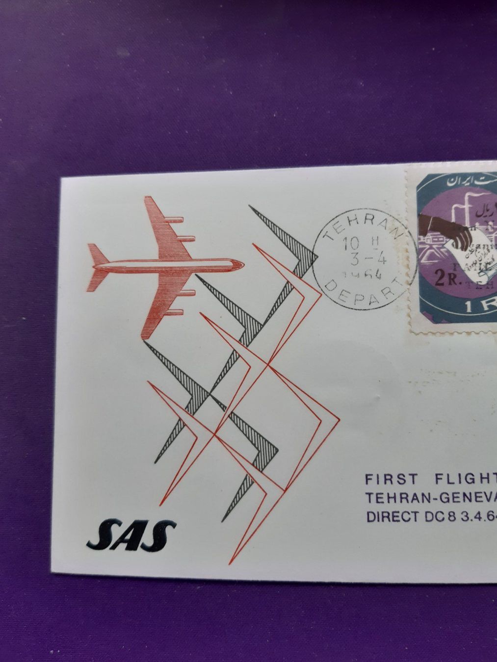 Tutti i francobolli: Erstflugbrief TEHERAN - GENEVA vom 3.4.64 – Usato da Wangs venduto da weisstannen01 1