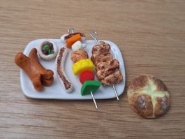 Handmade Grillplatte mit Brot, Für Puppenhaus,  Maileg