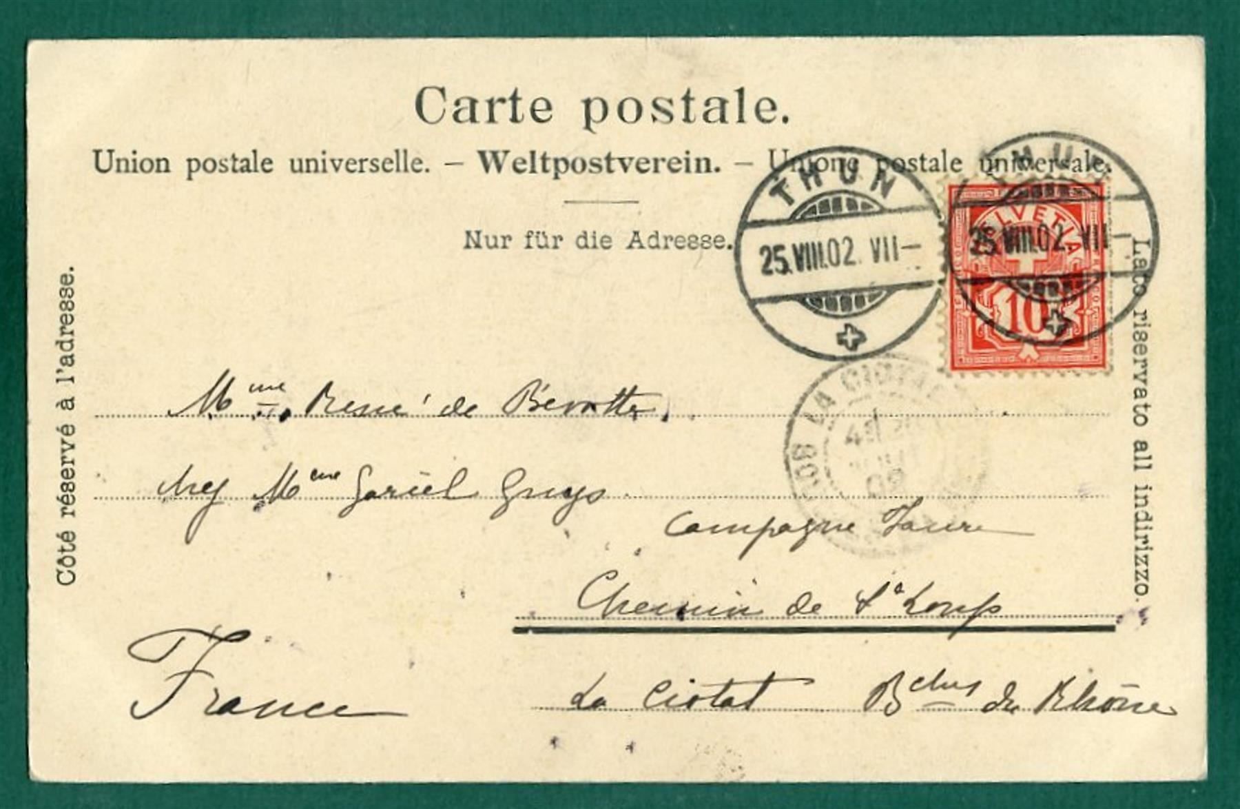 Cartoline postali: Jungfrau, 1902, gelaufen – Usato da Sargans venduto da Hausi1951 1