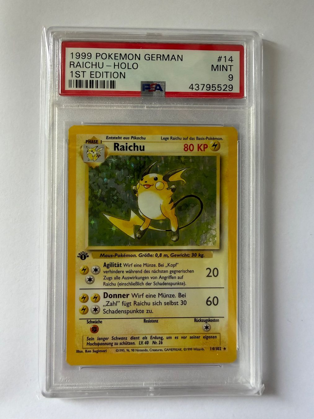 Pokémon Cartes à collectionner: Raichu 1. Edition Base Set PSA 9 ab 1.-!! – D'occasion à Kesswil par tim_t2rm