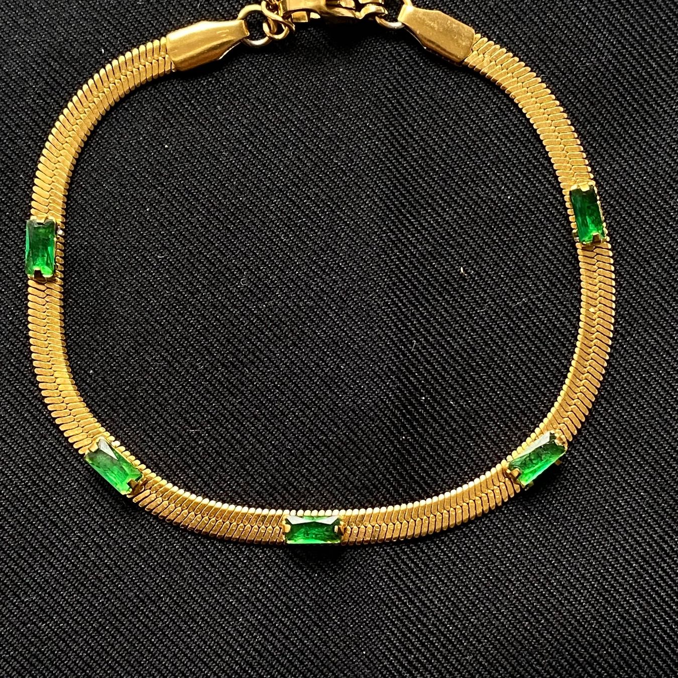 Bracciali & Braccialetti: 18KGP Schlange Armkette Smaragd – Nuovo (secondo la descrizione) da Givisiez venduto da sgu_k58r 1