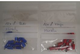 Märklin - Muffen-Set  20 Stk.  Stecker blau (10) & rot (10)