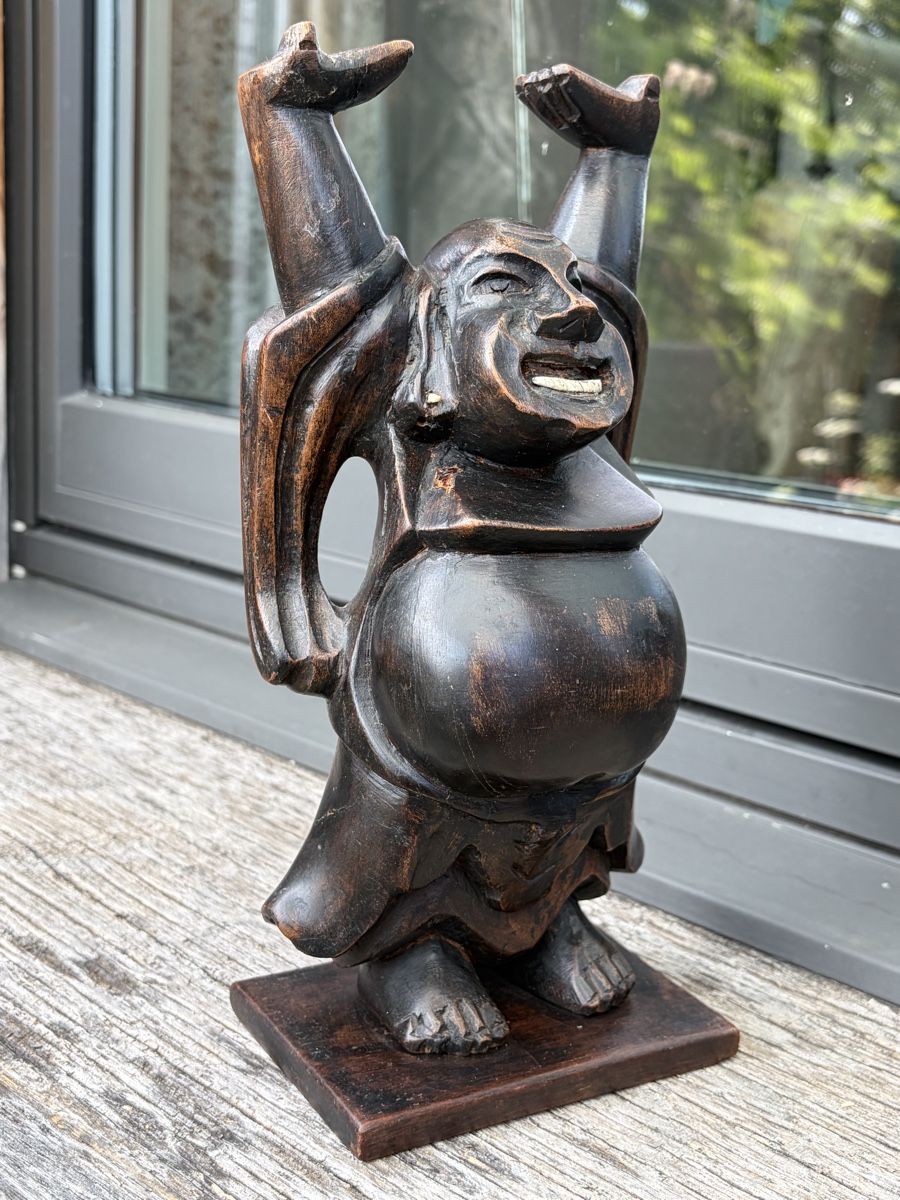 Statuette: Holzfigur lachender Buddha – Usato da Männedorf venduto da palladio 4