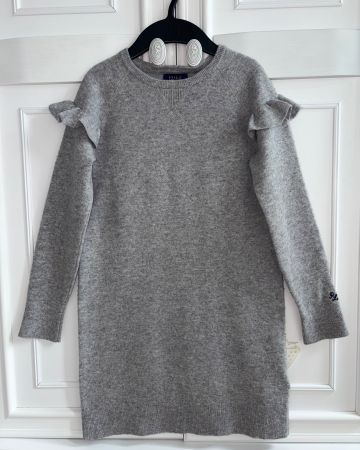Ralph Lauren girls ruffle 100% wool dress Kleid 140