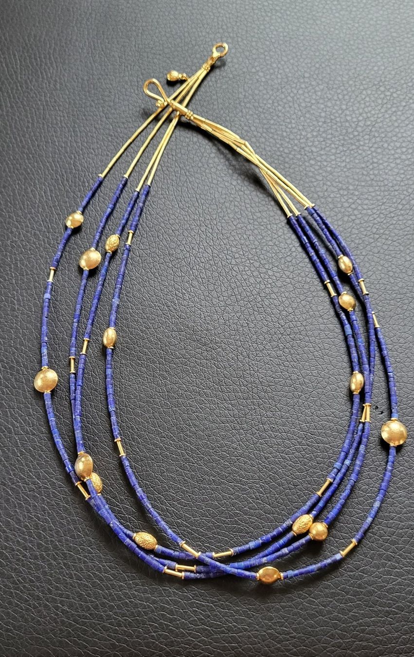 Catenine: 585 Gold Collier Mit Lapizlazuli – Usato da Wald ZH venduto da Dasilver 7