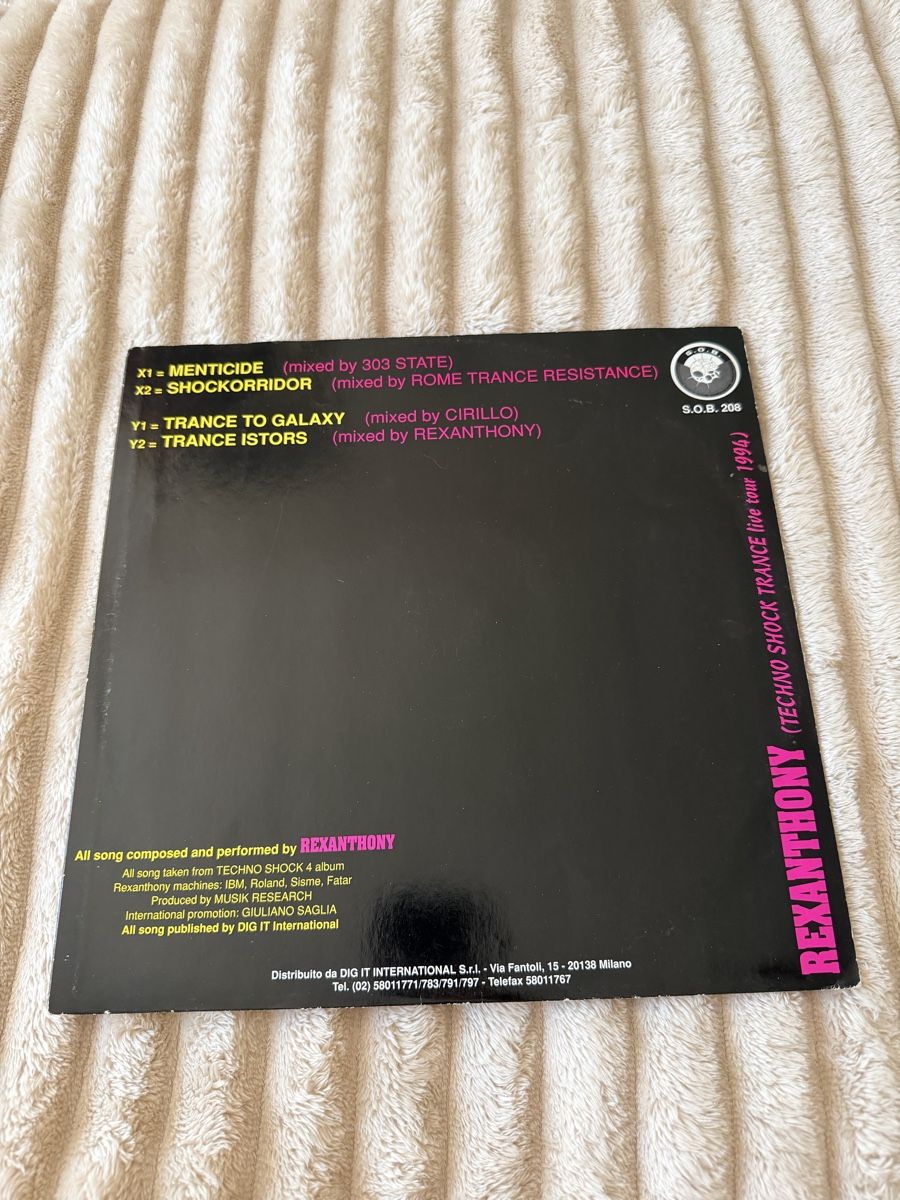 Dischi in vinile: Rexanthony Menticide vinyle techno hard trance – Usato da Bussigny venduto da Serena2009 1