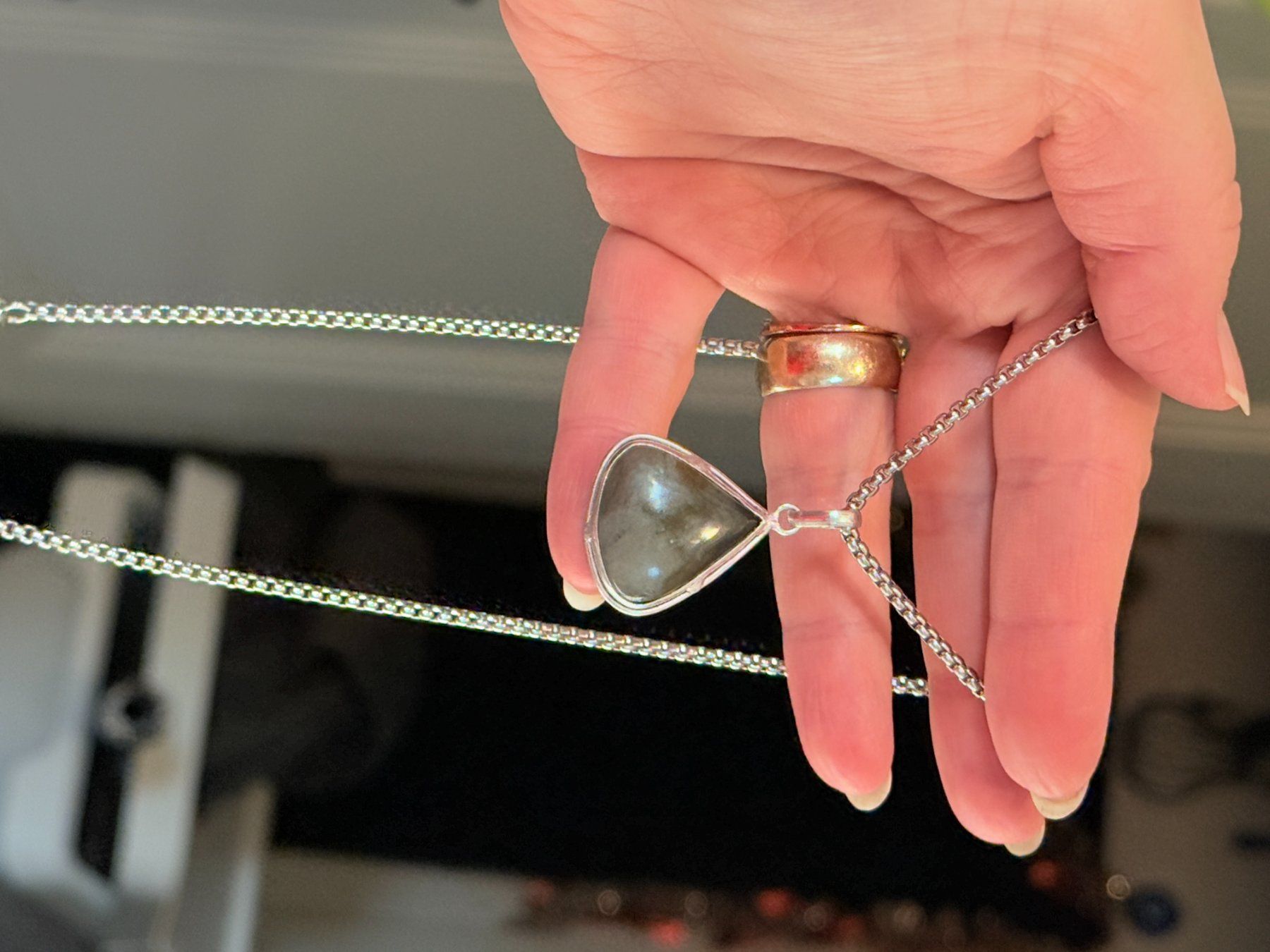 Catenine: Collier élégant avec Labradorite véritable, neuf! – Nuovo e nell'imballaggio originale da Genève venduto da AGBERG 7