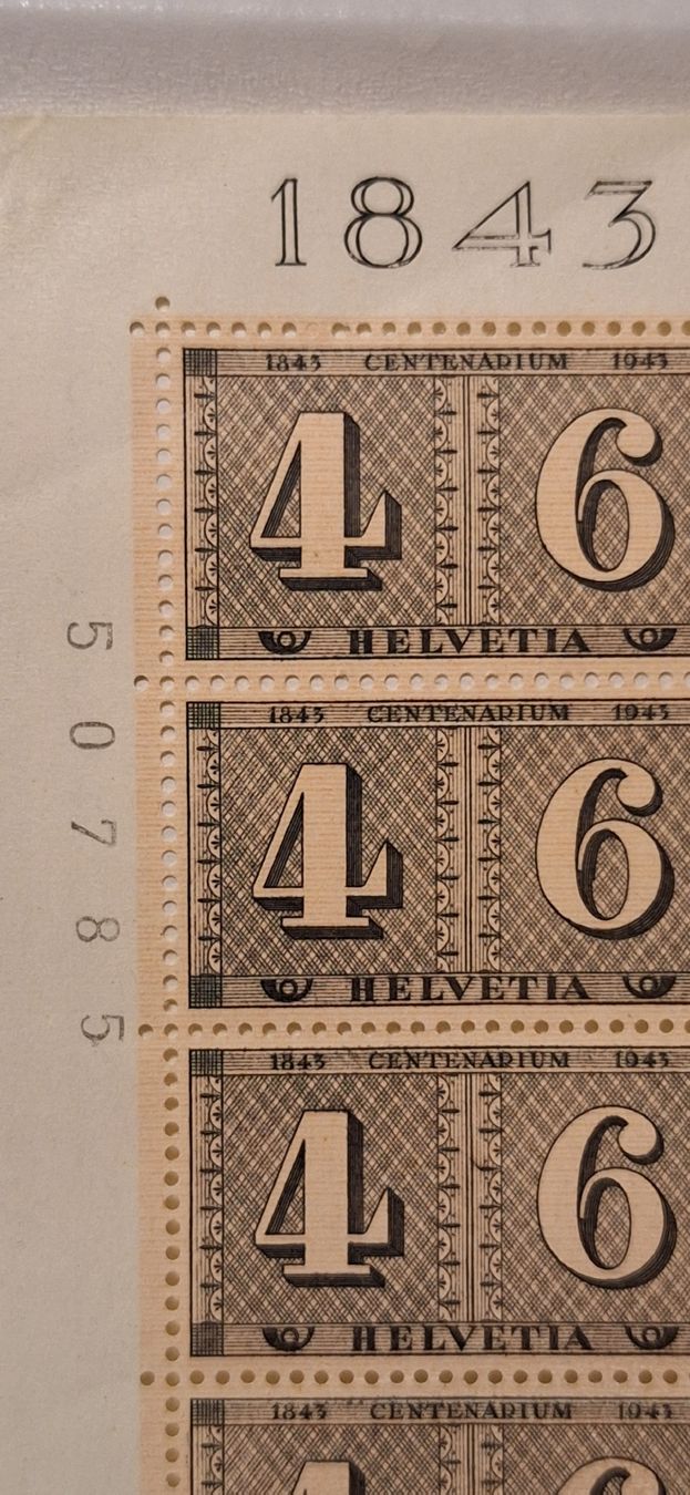 Tutti i francobolli: 1943 100 Jahre Jubiläum Bogen  – Usato da Balgach venduto da SIMEON27 1