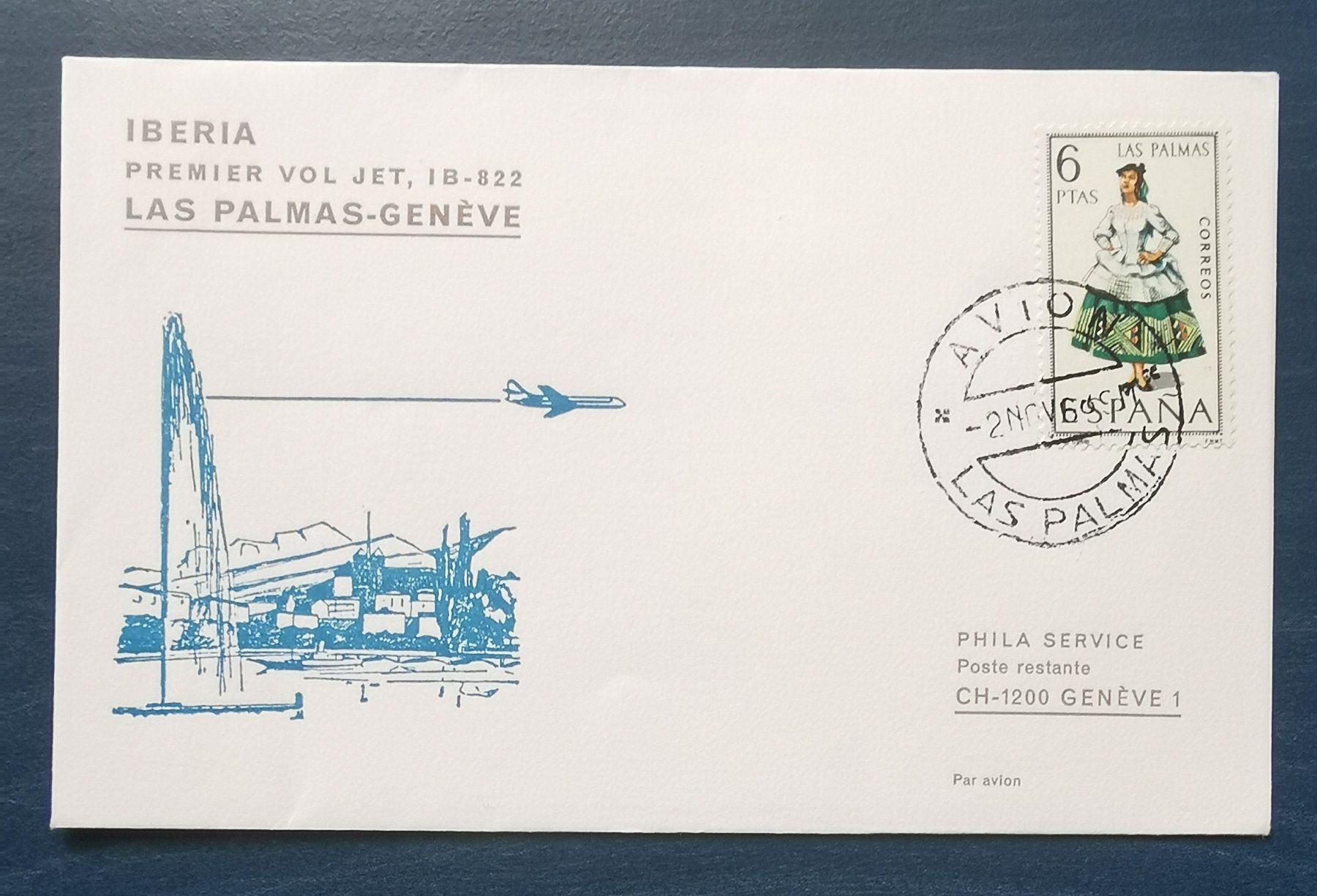 Tous les timbres: Erstflugcouvert Iberia Las Palmas-Genf 1965 – Neuf (Voir description) à Aadorf par Chnorli-Furz