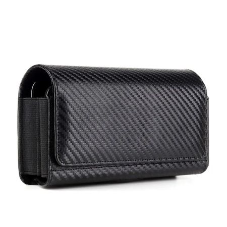 17.2x9.5x4cm Dual Leder Tasche mit Gürtelclip im Carbon Look