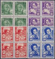 1936, J77-J80 Viererblöcke (Frauentrachten) */** Kat: 40.-
