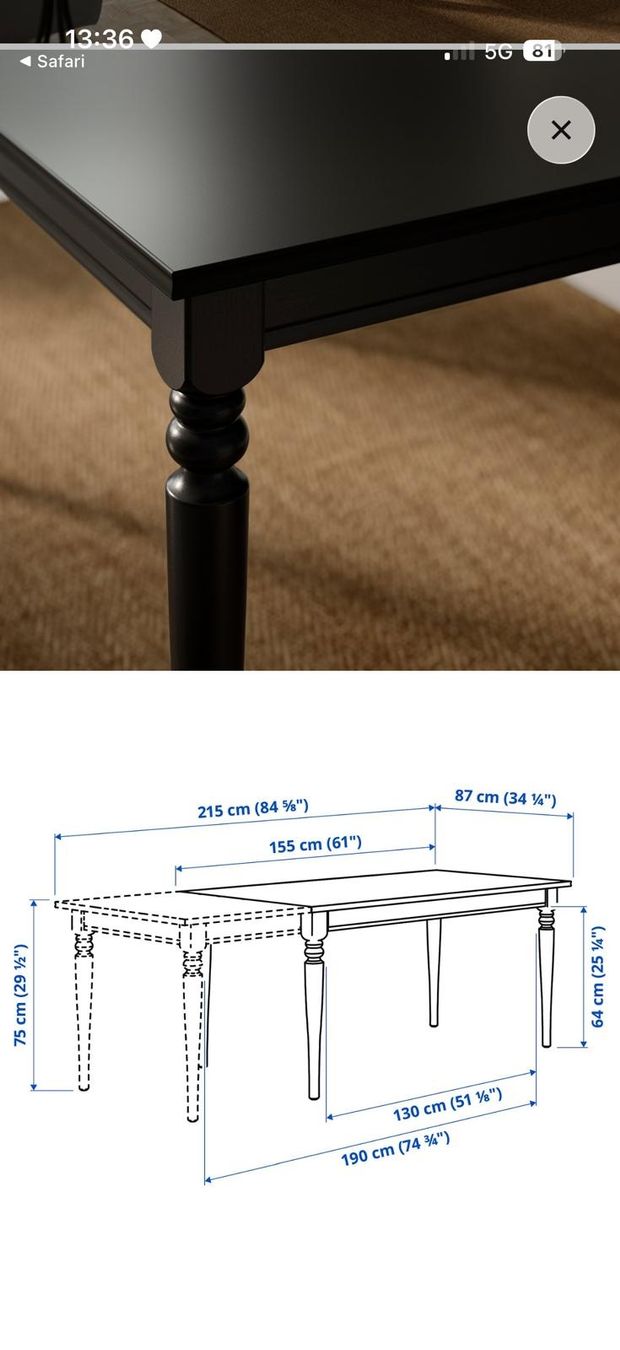 Ikea Tavoli: Ikea Esstisch Schwarz Holz – Usato da Emmenbrücke venduto da gin_6djl 5