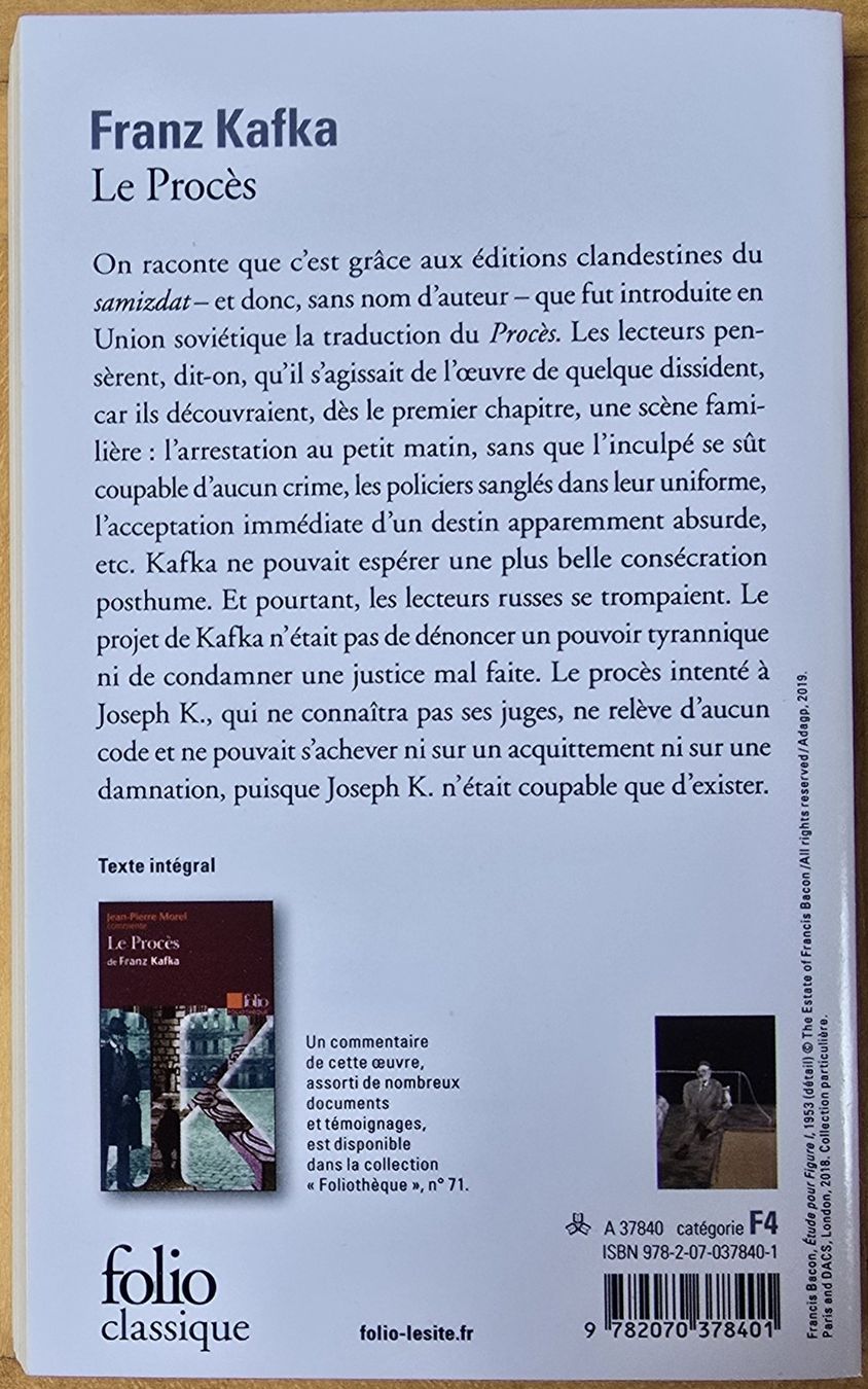 Libri: Franz Kafka : Le Procès (Neuf) – Nuovo e nell'imballaggio originale da Froideville venduto da xXSebastienXx 1