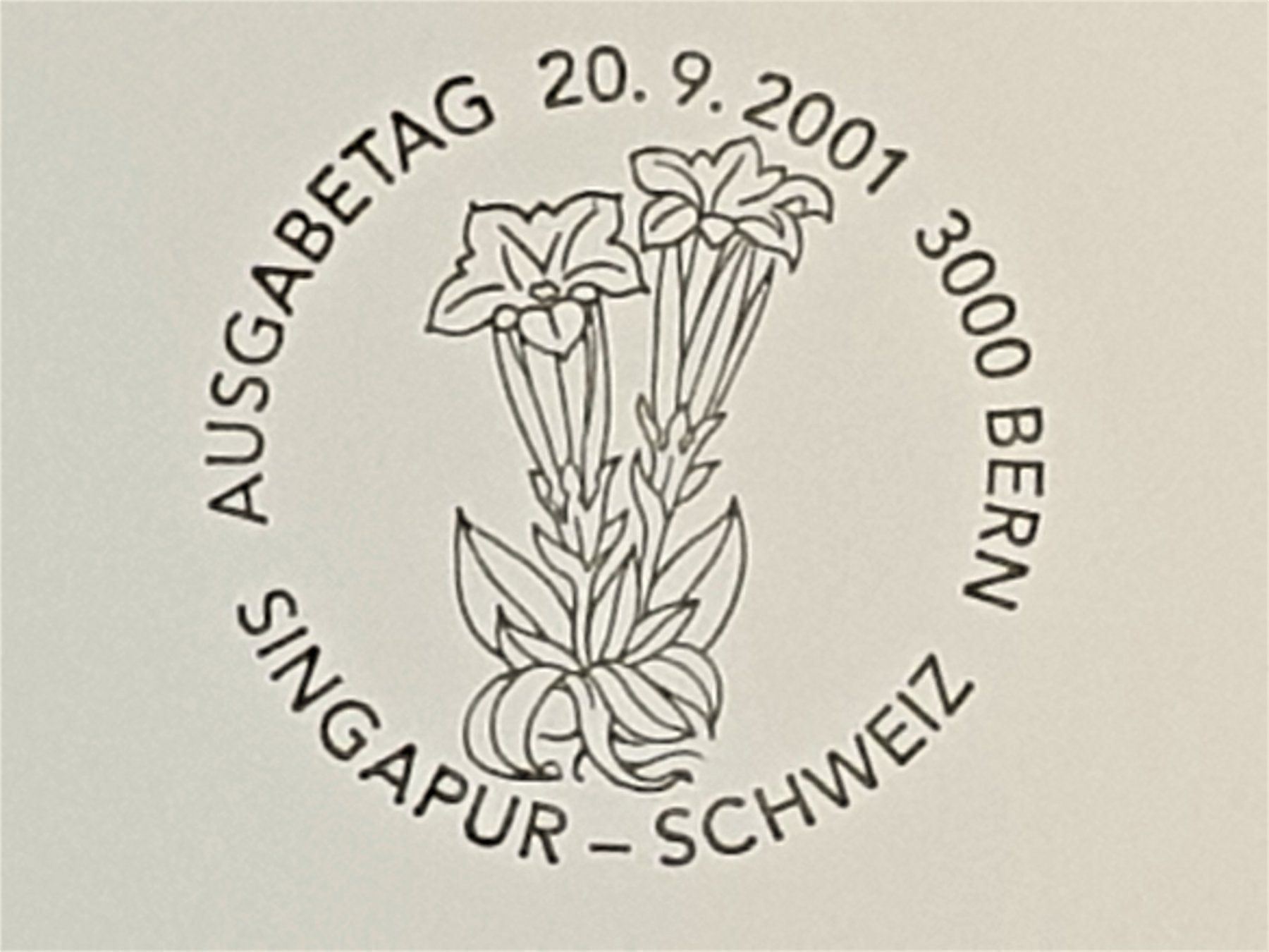 Tutti i francobolli: (184)  2001 Singapur-Schweiz "Blumen" – Usato da Schwarzhäusern venduto da Inot3 7