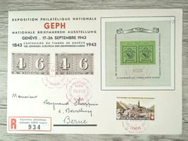 TR104 Enveloppe + Timbre Suisse 1943