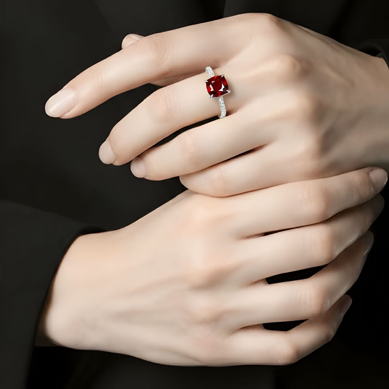 Anelli: Granat-Ring 14k Weissgold 2,61ct – Nuovo e nell'imballaggio originale da Illnau venduto da Juwelier_Mahler_GmbH 1
