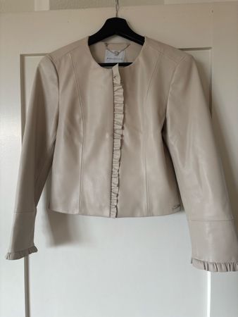 Rino&Pelle Kunstlederjacke Beige, Frühlingsjacke, Grösse 36