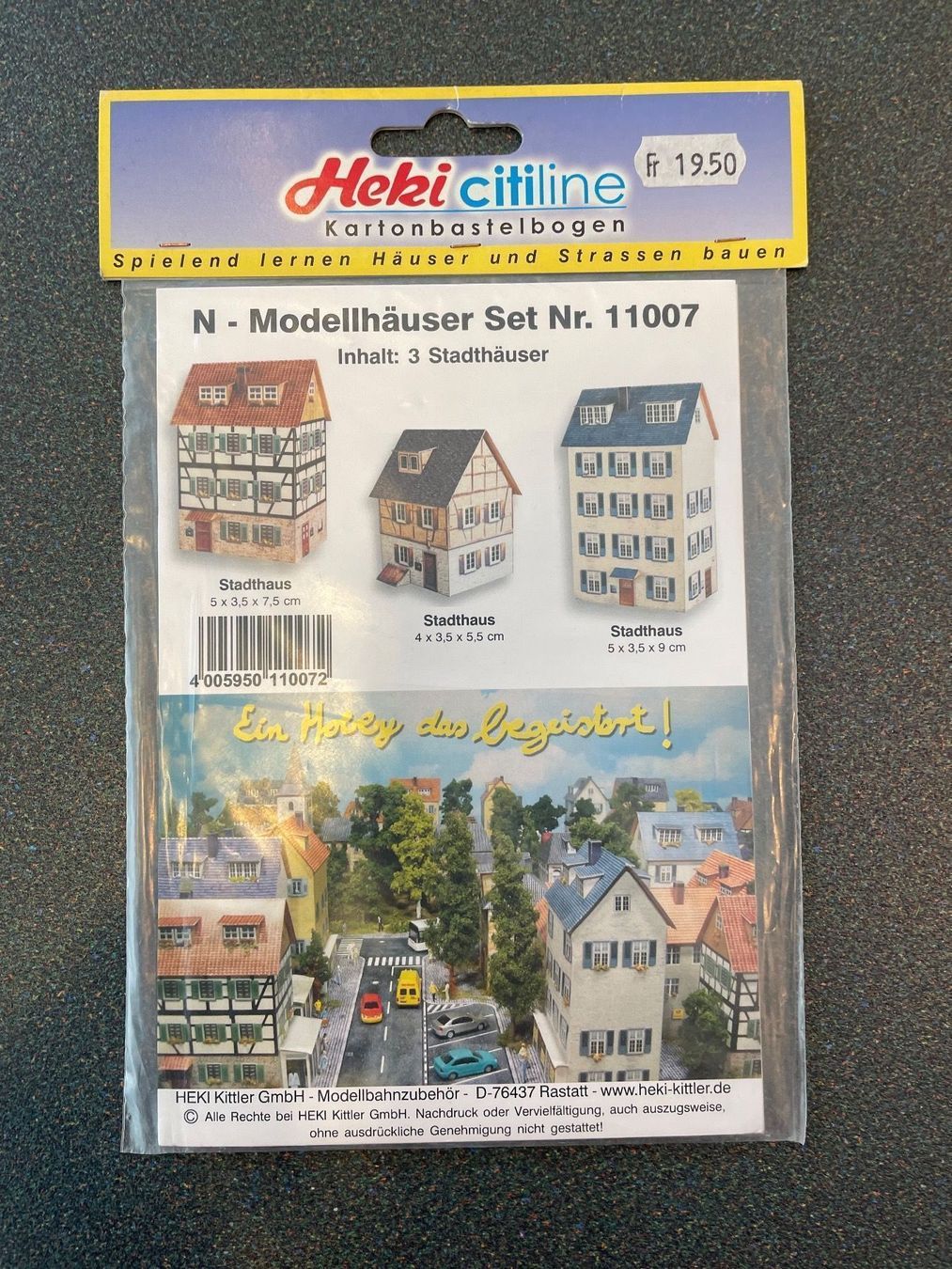 Modellini di ferrovie: Heki citiline Spur N Modellhäuser Set 11007 – Nuovo e nell'imballaggio originale da Chiasso venduto da Carrara-Modellismo