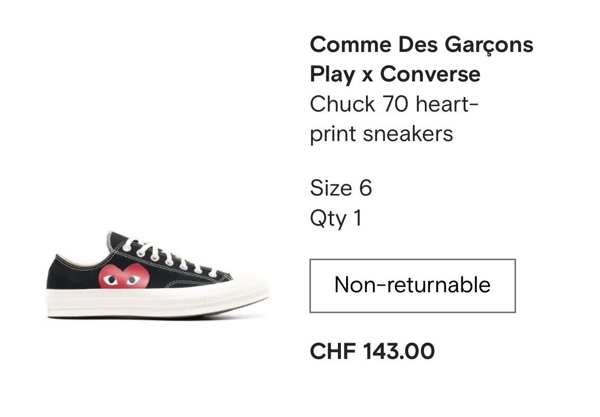 Converse Scarpe da uomo: Comme des Garçons PLAY x Converse Chuck 70 – Nuovo (secondo la descrizione) da Zürich venduto da Benutzername-B 1