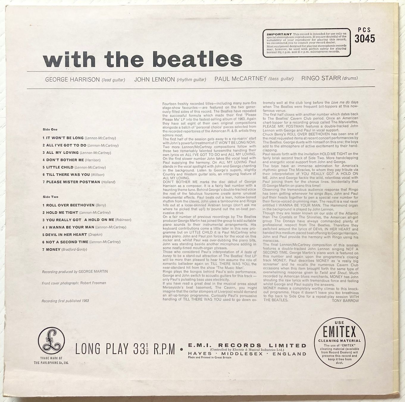 Dischi in vinile: BEATLES - WITH THE BEATLES – Usato da Bottens venduto da hotter-than-hell 1