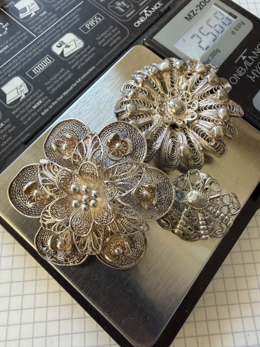 Spille & Fermagli: Filigrane Brosche, Silber, Trachten-Schmuck, Schweiz – Difettoso da Lyss venduto da nekoreh 6