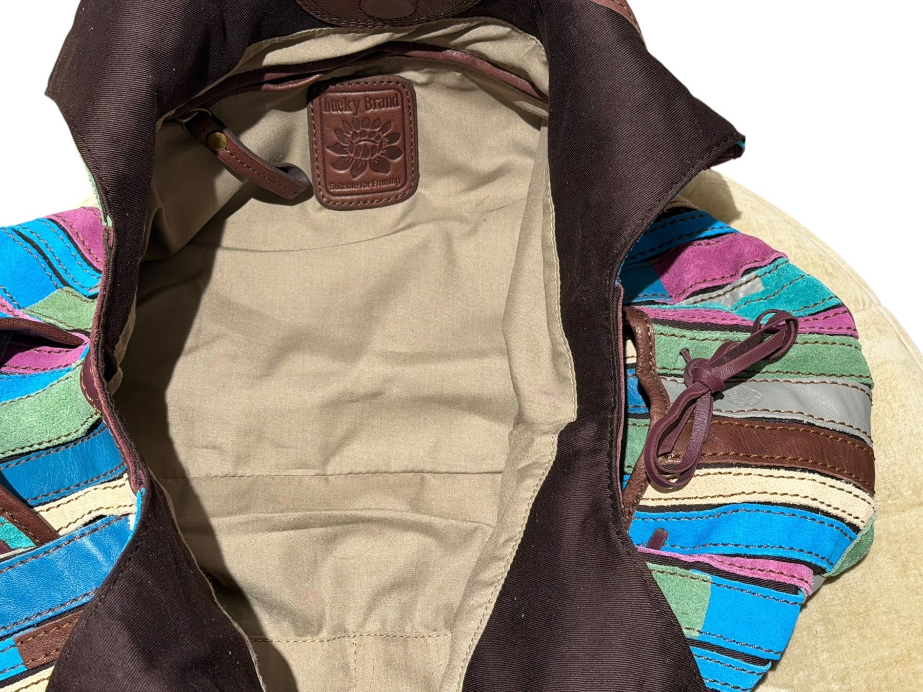 Taschen für Damen: LUCKY BRAND TASCHE ECHT LEDER PATCHWORK MEGA – Gebraucht aus LUZERN von modeundlifestyle 4