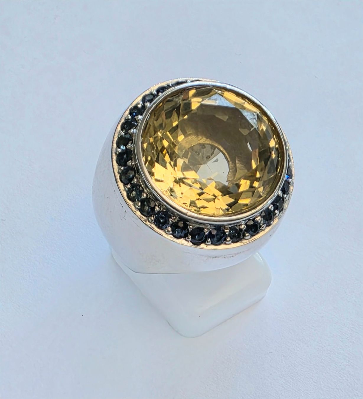 Anelli: Silber Ring Citrin Saphir Grösse 56 Neu – Nuovo (secondo la descrizione) da Zürich venduto da Bieter04 9