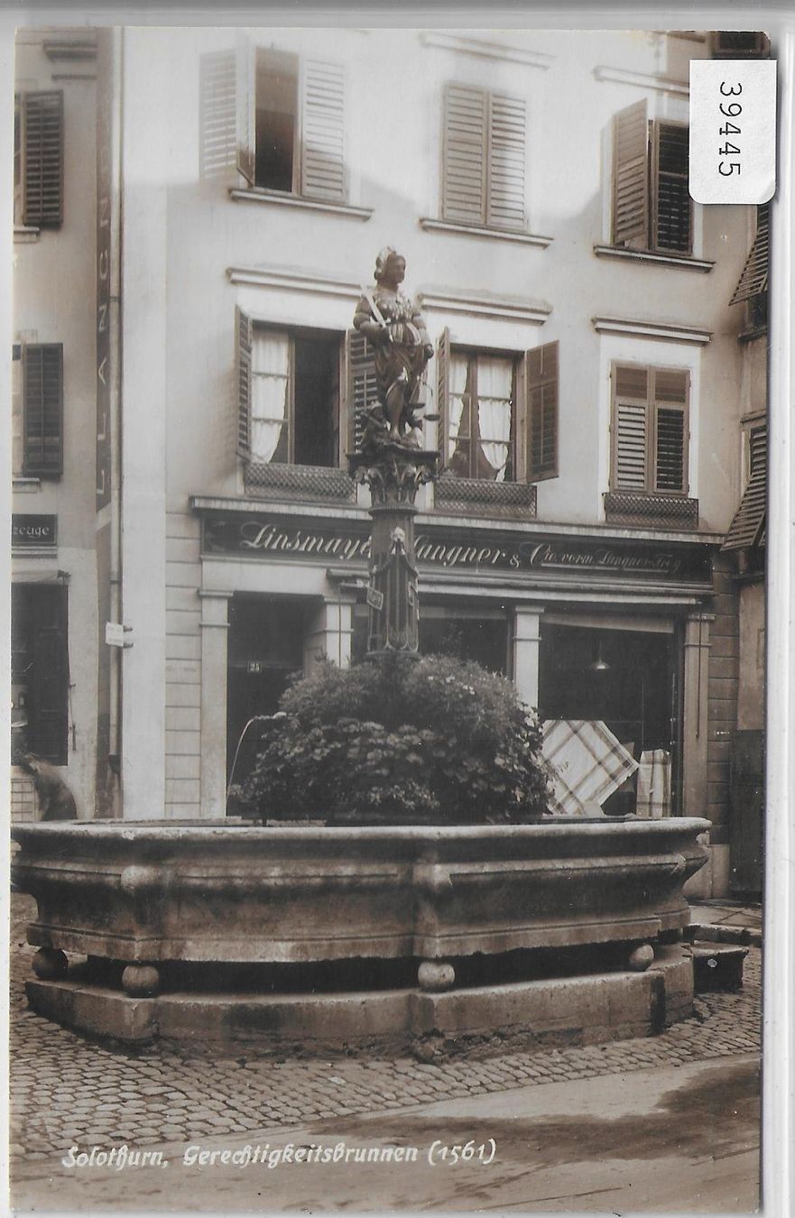 Cartoline postali: Solothurn - Gerechtigkeitsbrunnen – Usato da Ettingen venduto da Kartenplanet